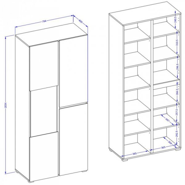 Witryna CROSI 12 biały / czarny