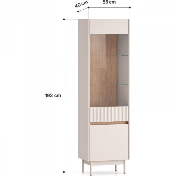 Witryna ERMITE 02 kaszmir / dąb cremona