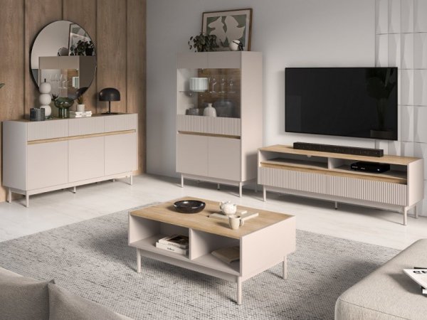 Meble do salonu ERMITE 1 kaszmir / dąb cremona