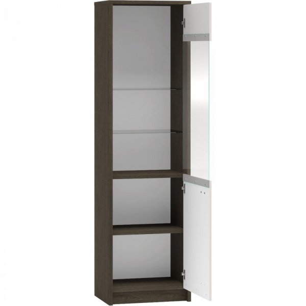 Witryna AVANTI 02 dąb windmill ciemny / kaszmir połysk