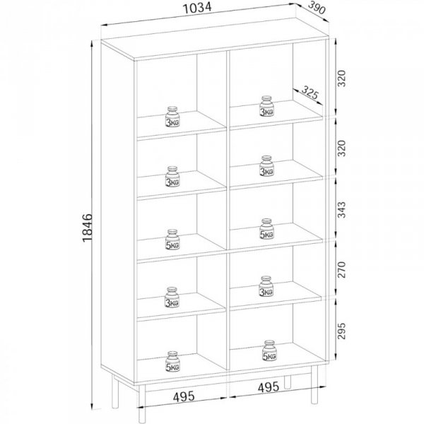 Regał ALSTREMO 04 dąb linea