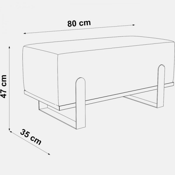Ławka tapicerowana SULA 80cm czarny / paros 03
