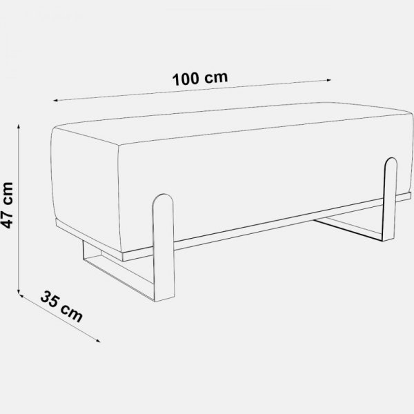 Ławka tapicerowana SULA 100cm czarny / kronos 07