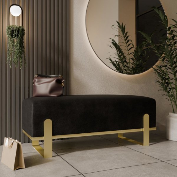 Ławka tapicerowana SULA 100cm złoty / kronos 07