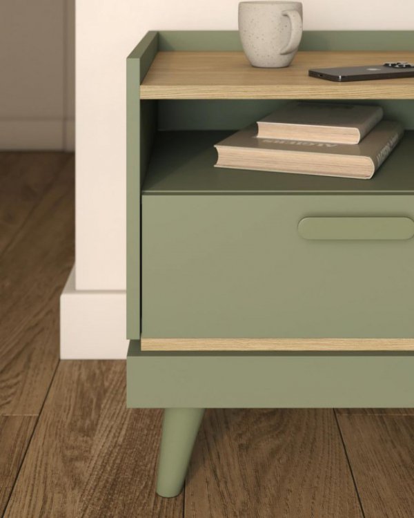 Biurko CANDIS 03 zielony / dąb olejowany