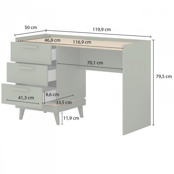 Biurko CANDIS 03 dąb olejowany / ceglany
