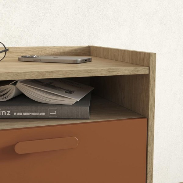 Regał CANDIS 88 dąb olejowany / ceglany