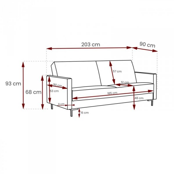 Sofa SELVA B madone 17047 czarny