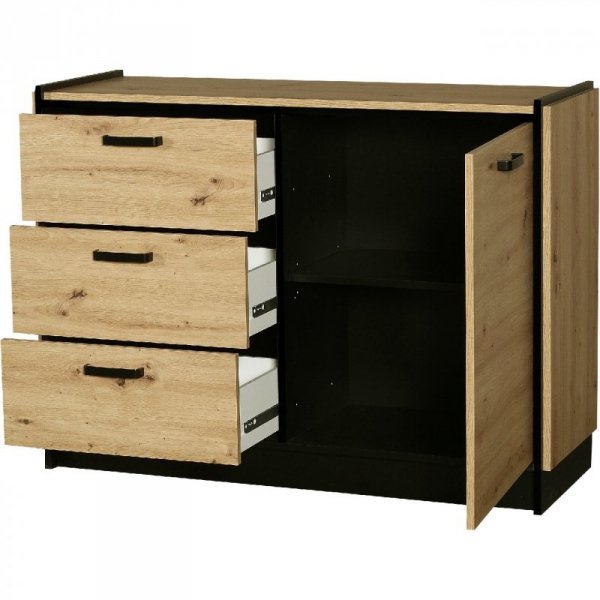 Komoda KIRA 07 dąb artisan / czarny
