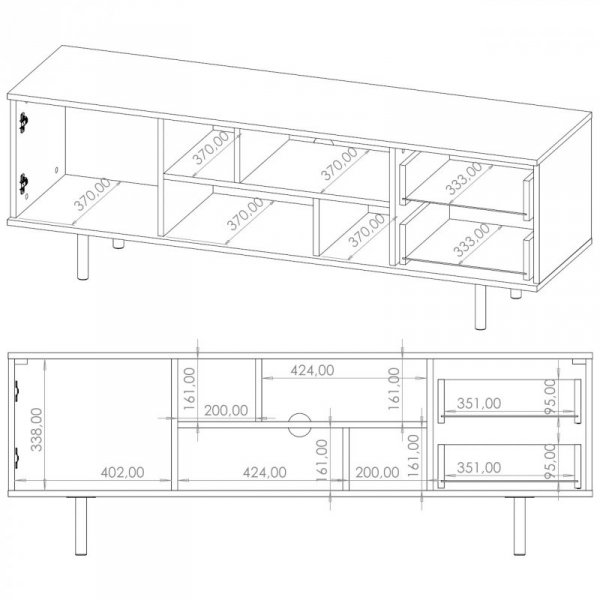 Komoda RTV NUBI 06 czarny