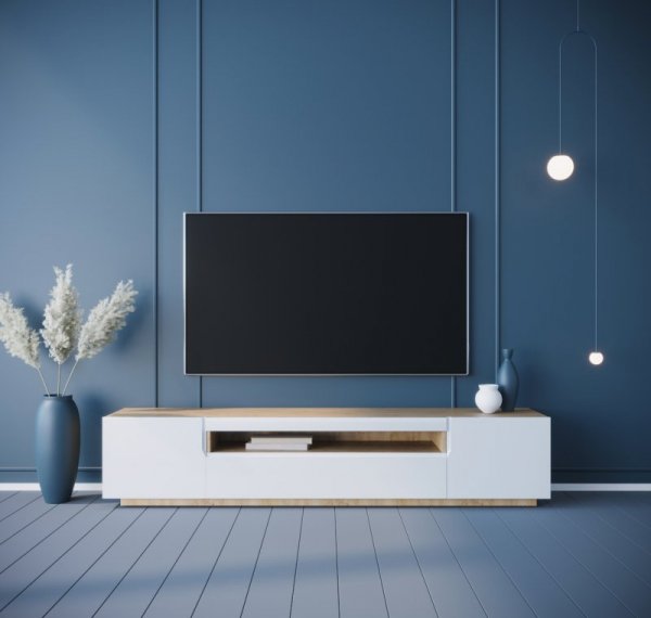 Komoda RTV DONE 200 dąb artisan / biały połysk