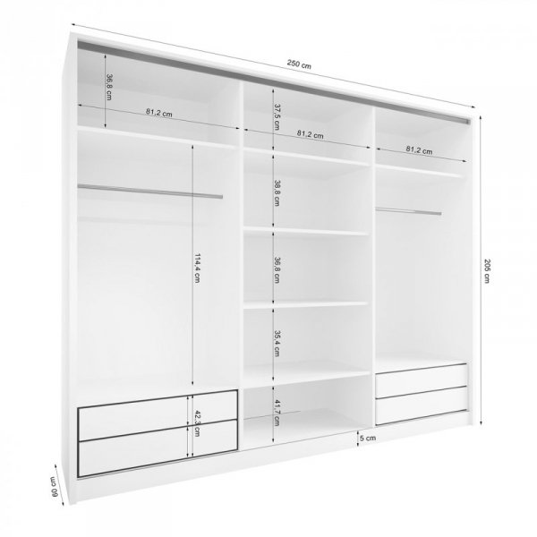 Szafa otwarta MERV K4 250 szara