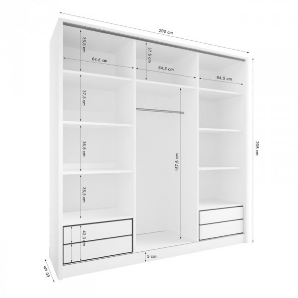 Szafa otwarta MERV K7 200 czarna