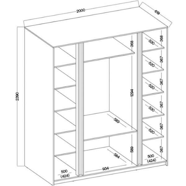 Szafa 200cm z szufladami KAYA 04 czarny / czarny / dąb evoke