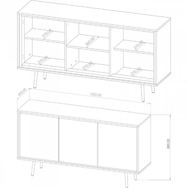 Komoda TREY 01 czarny grafit