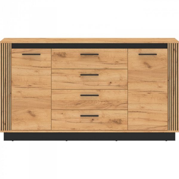 Komoda URSA 06 dąb craft złoty + czarny
