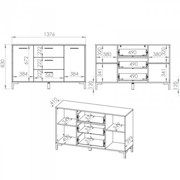 Komoda MEVIA 12 dąb artisan