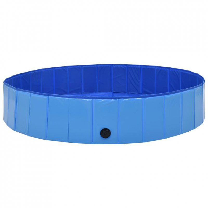 Składany basen dla psa, niebieski, 160 x 30 cm, PVC