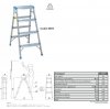 DRABINA ALUMINIOWA DWUSTRONNA 90CM 3 STOPNIE + PODEST (1 SZT)