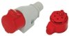 GNIAZDO IZOLACYJNE STAŁE 32A 400V CZERWONE 3P+Z IP44 (1 SZT)