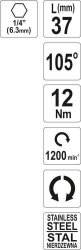 ADAPTER KĄTOWY 37MM 1/4' (1 SZT)