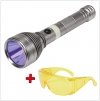 ZESTAW LATARKA UV AKUMULATOROWA 3W + OKULARY (1 KPL)