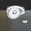 Oprawa V-TAC LED Uchylny Downlight 12W LED COB CRI90+ CCT Biała VT-2512 3000K-4000K-6400K 785lm