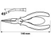 Szczypce precyzyjne wydłużone wygięte 140 mm