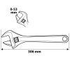 Klucz nastawny 306 mm, zakres 0-53 mm
