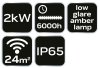 Promiennik 2000W, IP65, element grzejny low glare amber lamp