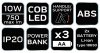 Naświetlacz bateryjny COB 750 lm