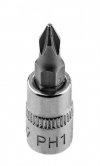 Końcówka wkrętakowa PH1 na nasadce 1/4, krótka, 37 mm