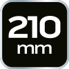 Sekator by-pass 210 mm, zakres do 20 mm, materiał: PP, uchwyt pokryty gumą TPR