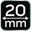 Dłuto 20 mm, CRV, uchwyt dwukomponentowy