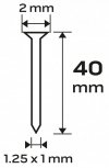 Gwoździe galwanizowane do zszywacza pneumatycznego (14-570), GA18, Typ 300 (F), długość 40 mm, 4000