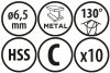 Wiertła do metalu Baildon BASIC DIN 338 RN NWKa 6,5 mm, HSS (S), 101-63 mm, wielokrotność 10