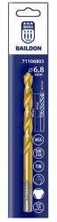 Wiertło do metalu Baildon DIN 338 RN 6,8 mm, HSS TiN (S), 109-69 mm (chwyt 3-płaszczyznowy)