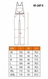 Ogrodniczki robocze PREMIUM, 100% bawełna, ripstop, rozmiar S