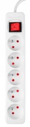 Przedłużacz listwowy 3m, 3x1.5mm2, 5G, biały, ON/OFF
