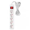 Przedłużacz listwowy 3m, 3x1.5mm2, 5G, biały, ON/OFF