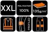 Spodnie robocze Mix&Match, stretch, brązowe, rozmiar XXL
