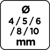 Zestaw wierteł do drewna: 4, 5, 6, 8, 10 mm, 5 sztuk