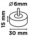 Ściernica listkowa trzpieniowa 30 x 15 x 6 mm, P60