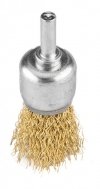 Szczotki druciane drut karbowany, mosiądzowany, 25,  50, 75 mm, 3 szt., trzpień 6 mm