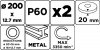 Tarcze szlifierskie 200 x 20/16/12.7 x 20 mm, P60, 2 szt.