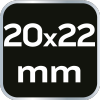 Klucz oczkowy odgięty 20 x 22 mm