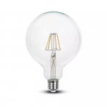Żarówka LED V-TAC 4W Filament E27 G125 Ściemnialna VT-1994D 2700K 320lm 2 Lata Gwarancji