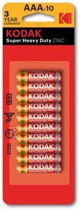 BATERIA KODAK ZINC HEAVY DUTY AAA 10 PAK (OPK)