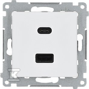 ŁADOWARKA 2XUSD C+A 30W BIAŁT SIMON54 (SZT)