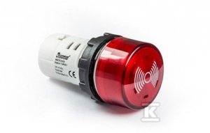 BUZZER MONOBL.24V AC/DC PODŚW.CZERW. (SZT)